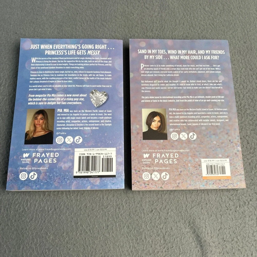 Pia Mia Starlight Novel Set Sand Sequins Silicone Diamonds Deception Destiny